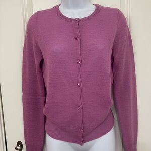 J. Crew Women's Jewel Button Alpaca Cardigan Sweater Peony Pink M